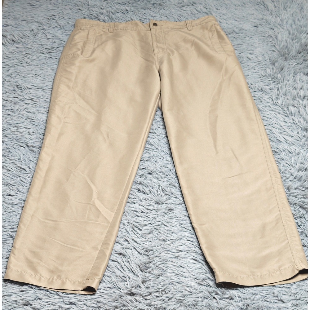Reel Legends Pants Mens 38x30 Tan Khaki Fishing Outdoor Performance Flat Front